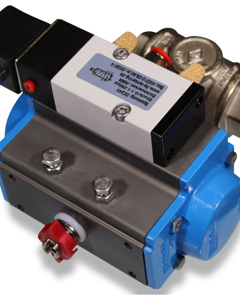 T-ball valve 3/4" right with pneum. actuator 24V 50Hz